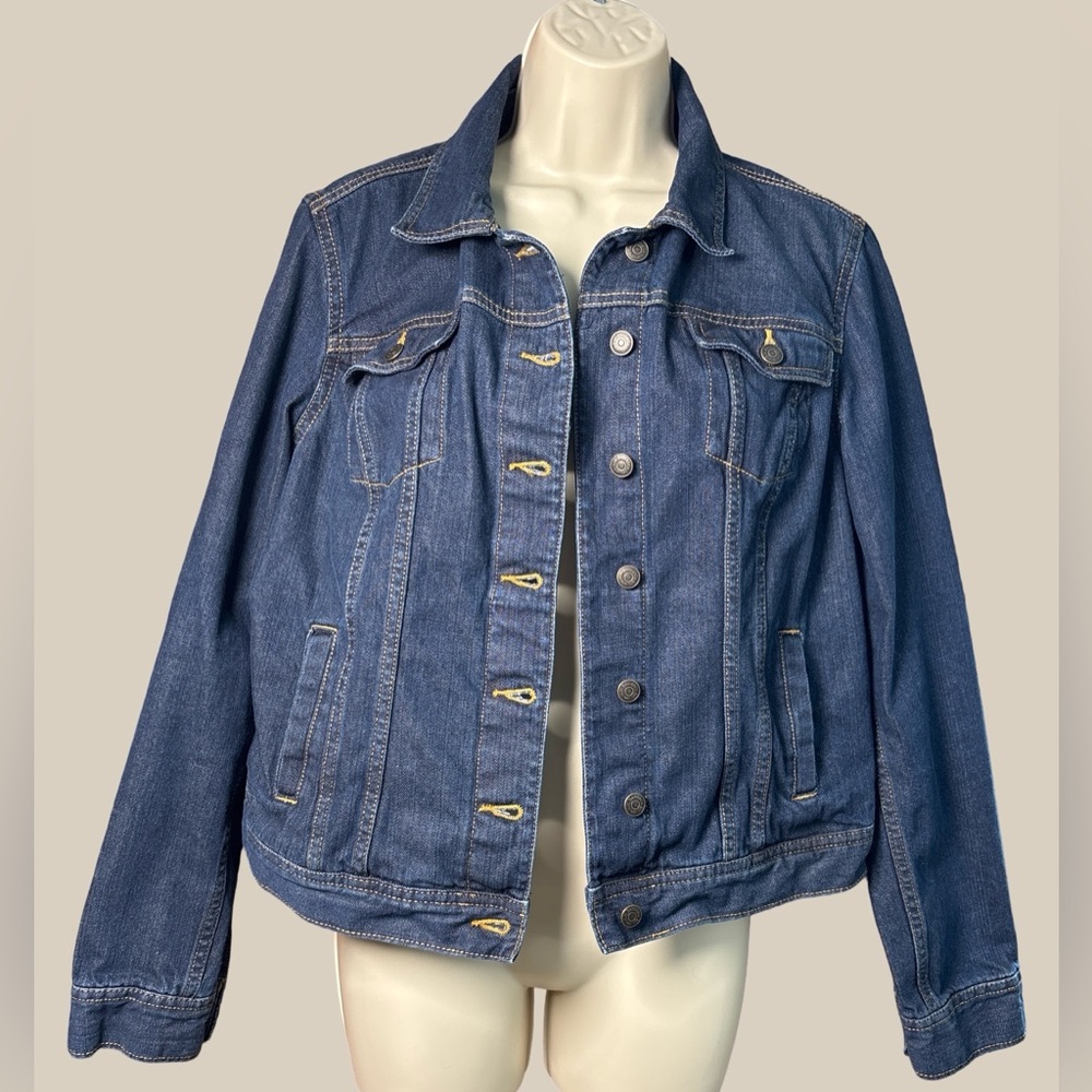 G.H. Bass & Co Women’s Dark Wash Denim Jacket 100% Cotton SZ Large